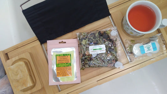 Take time for yourself with a relaxing warm herbal bath.