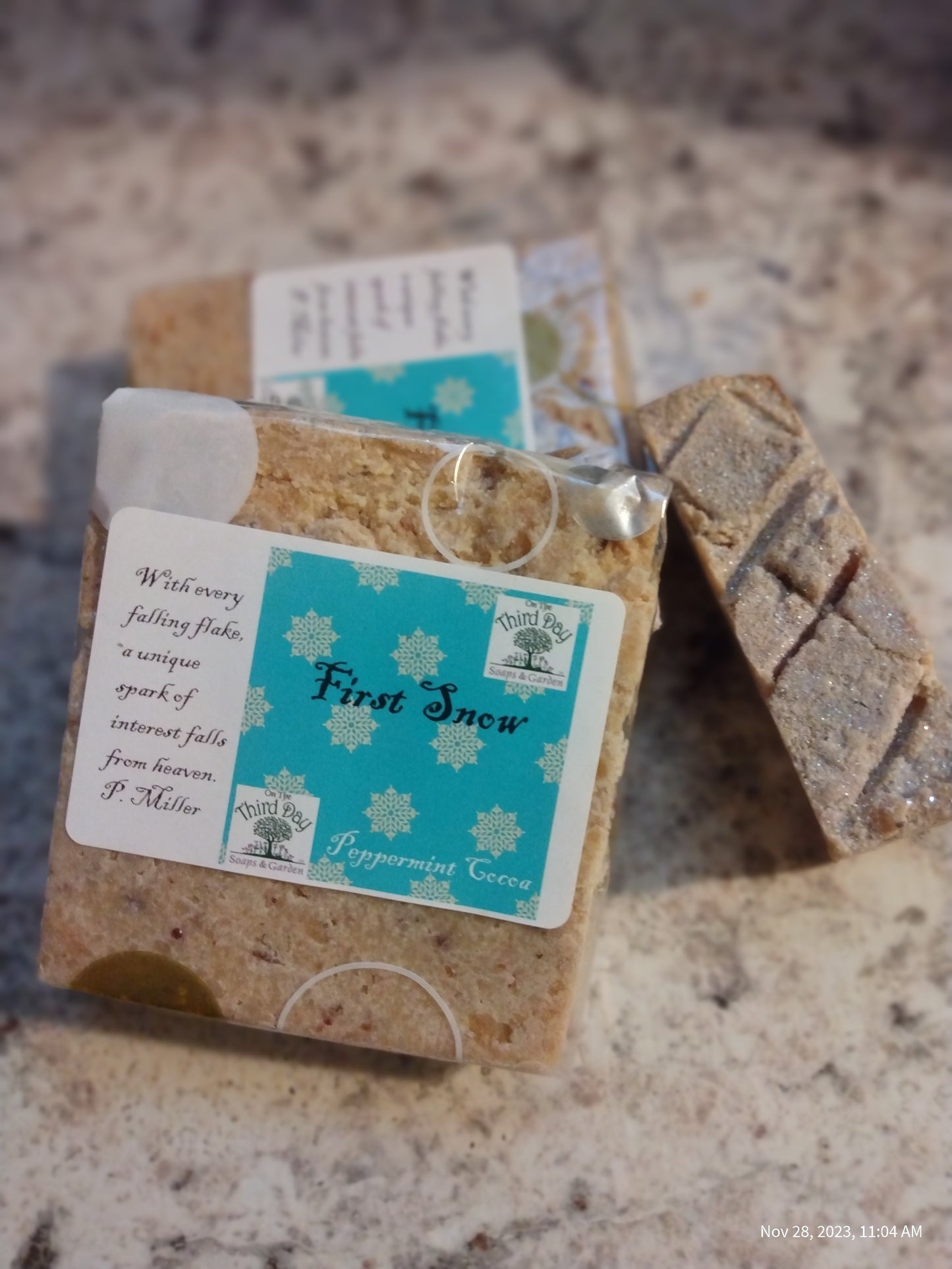 Introducing our enchanting limited edition handmade soap: "First Snow."