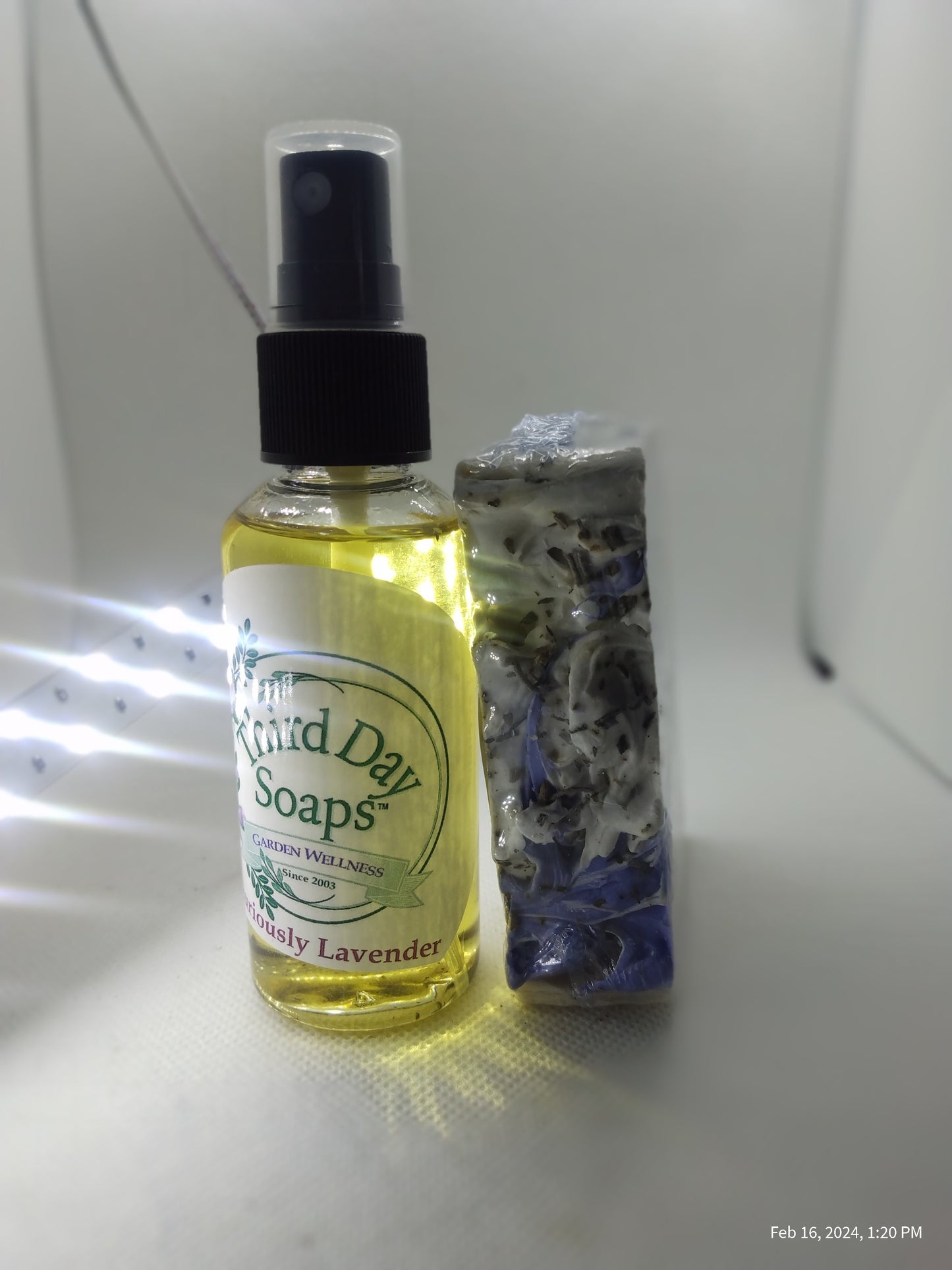 Lavender Lush Body Care Moisture Set. Lavender Soap Bar and Lavender Body Oil.
