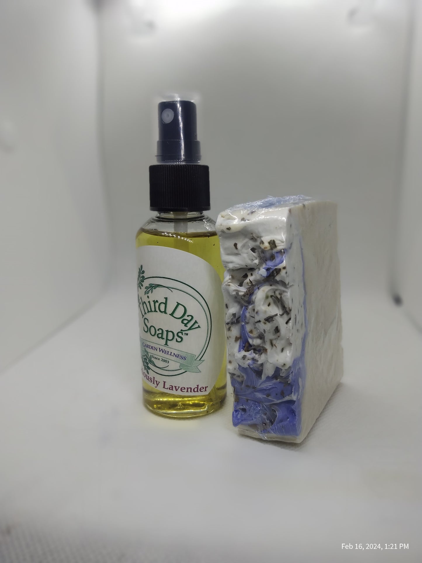 Lavender Lush Body Care Moisture Set. Lavender Soap Bar and Lavender Body Oil.