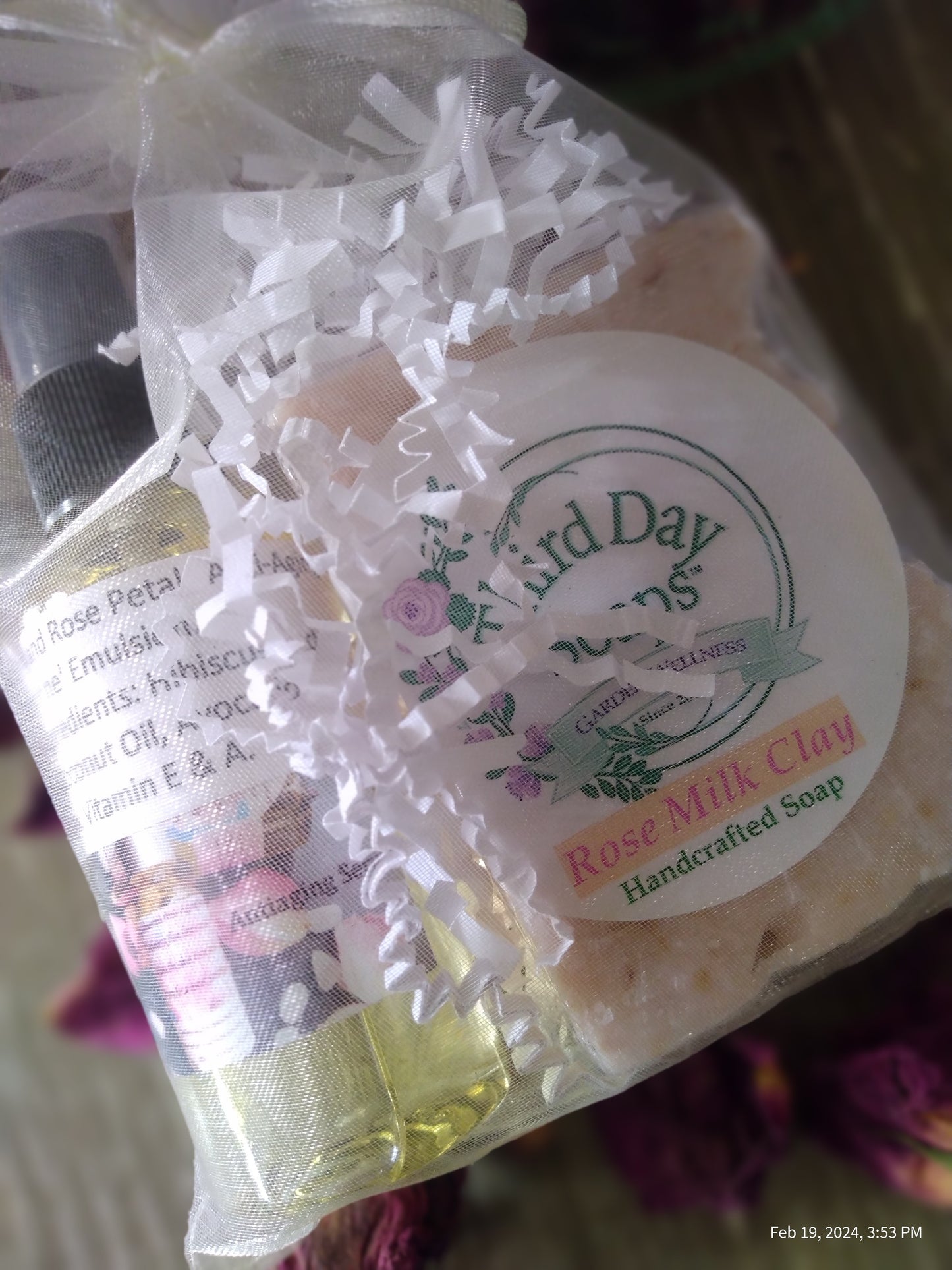 Rose' Blush Garden Handmade Soap and Body Oil moisturize set.