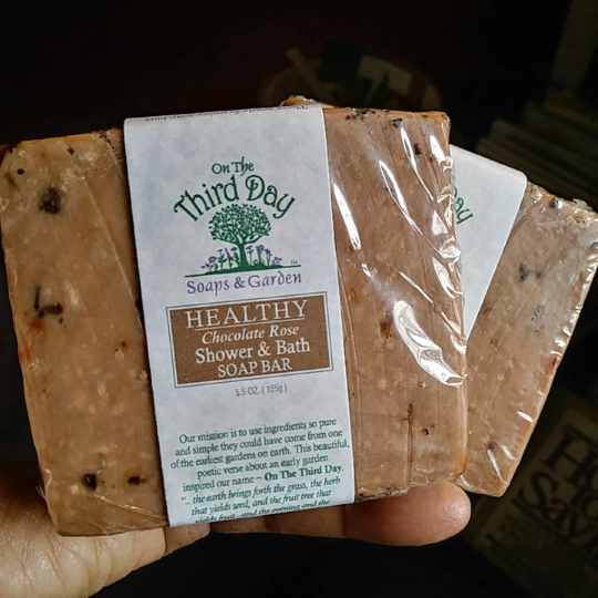 Chocolate Rose Quartz Soap Bar