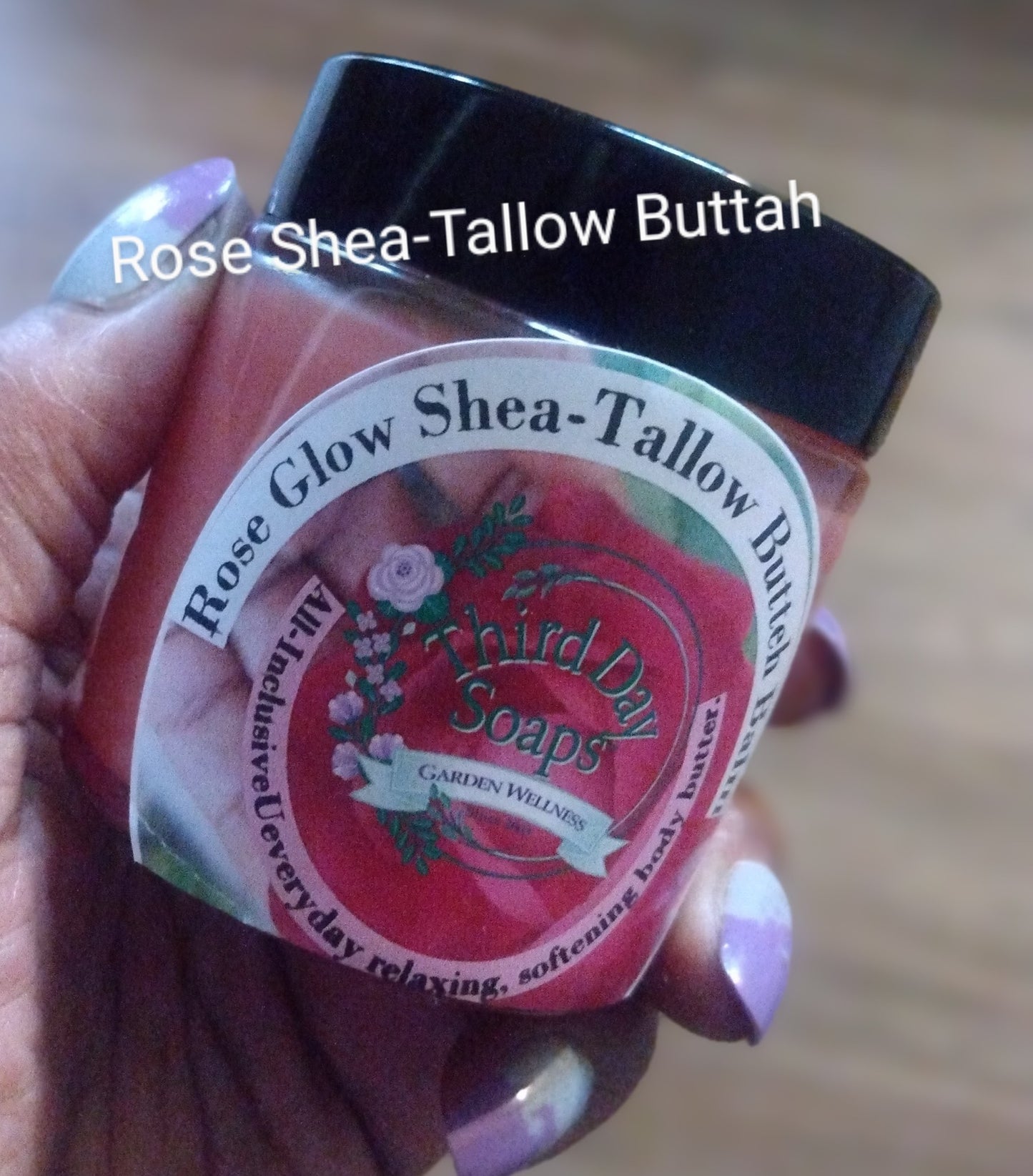 Rose Garden 🌹 Shea Tallow Healing Body Butter Balm Express. 6.ounce Glass Jar.