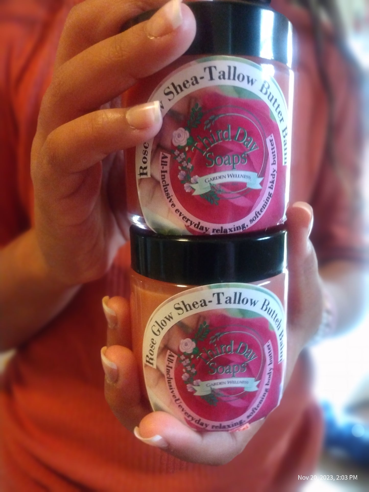 Rose Garden 🌹 Shea Tallow Healing Body Butter Balm Express. 6.ounce Glass Jar.