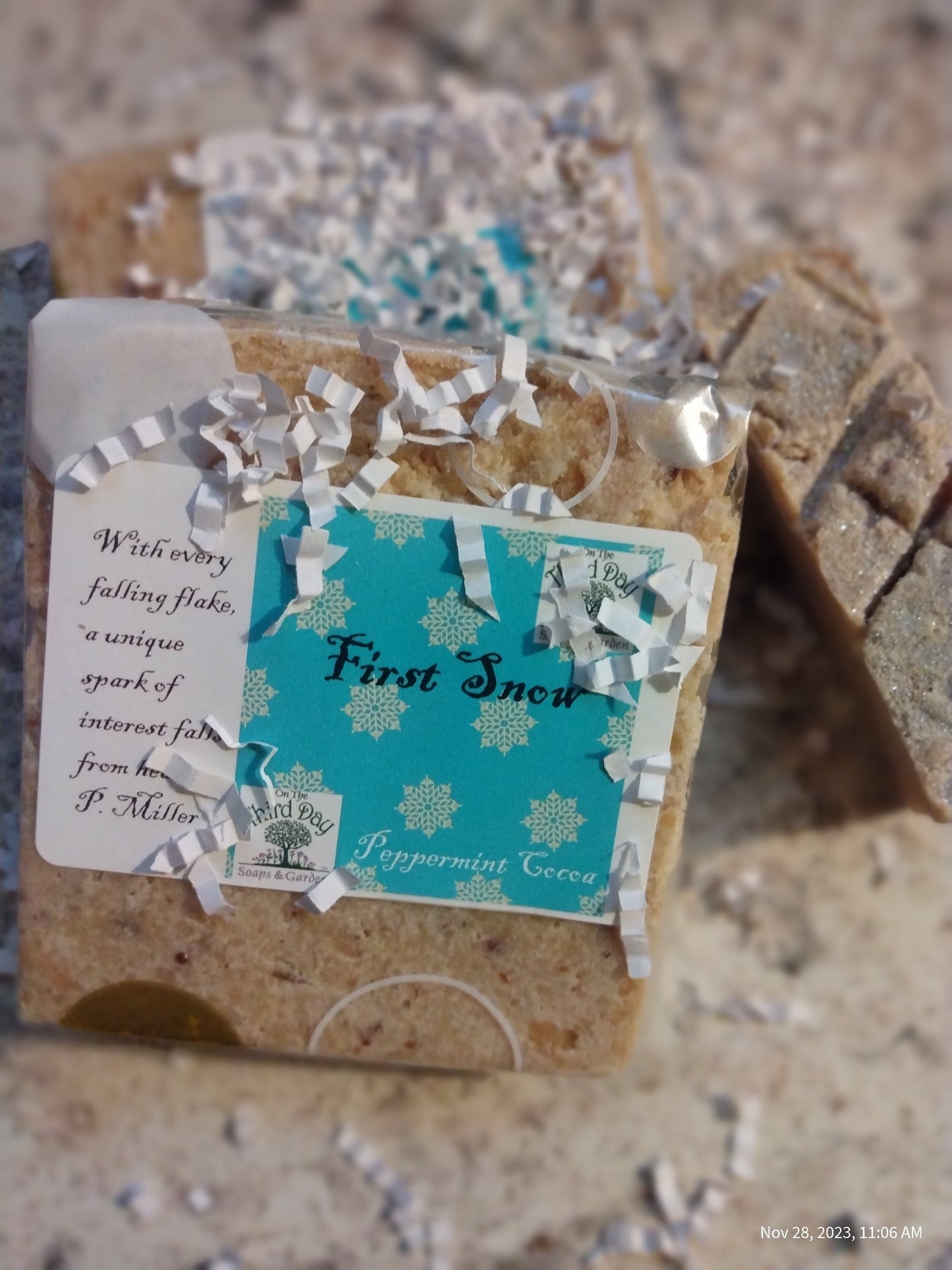 Introducing our enchanting limited edition handmade soap: "First Snow."